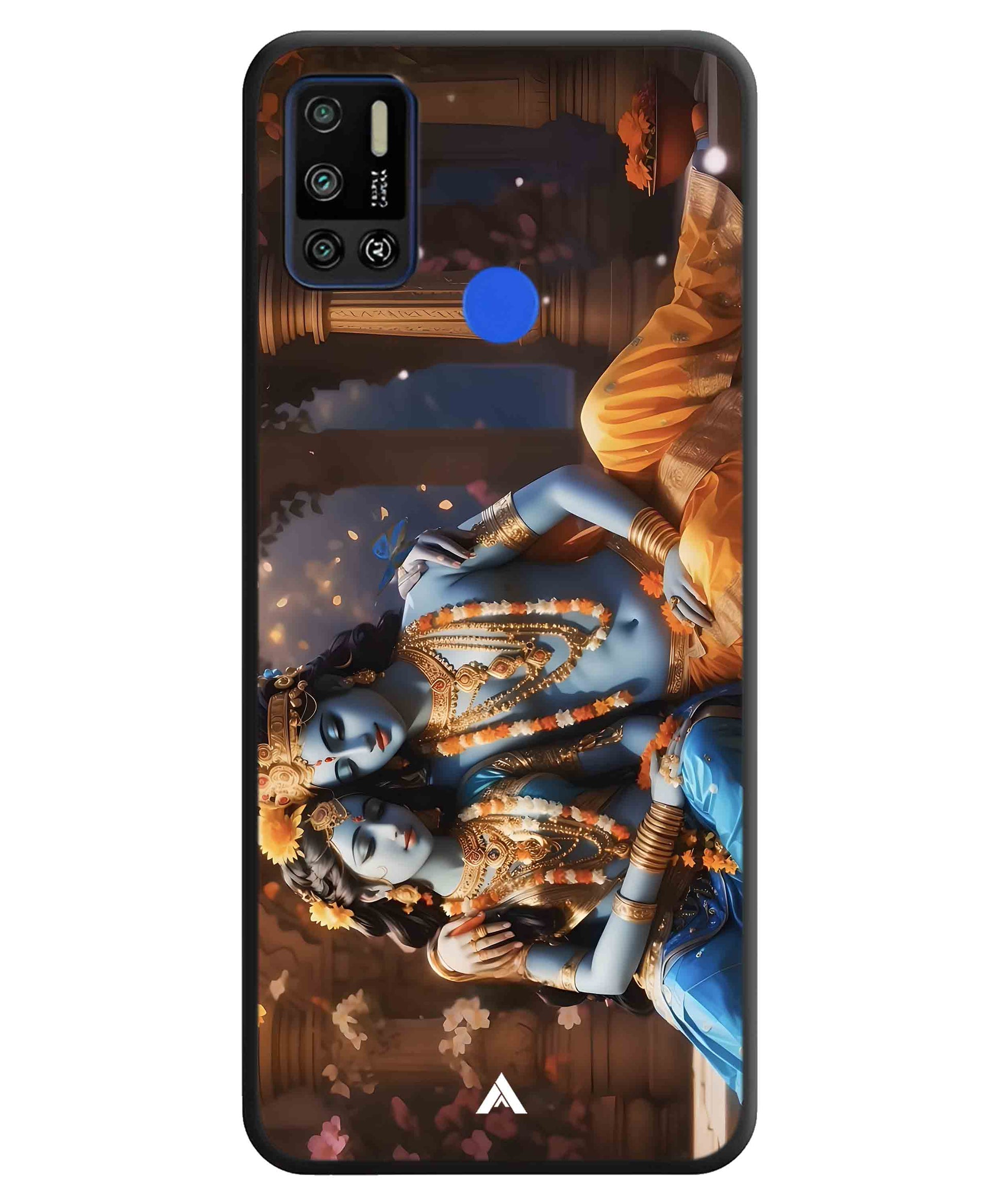 Krishna Radha Metal Back Cover Phone Case for Tecno Spark 6 Air