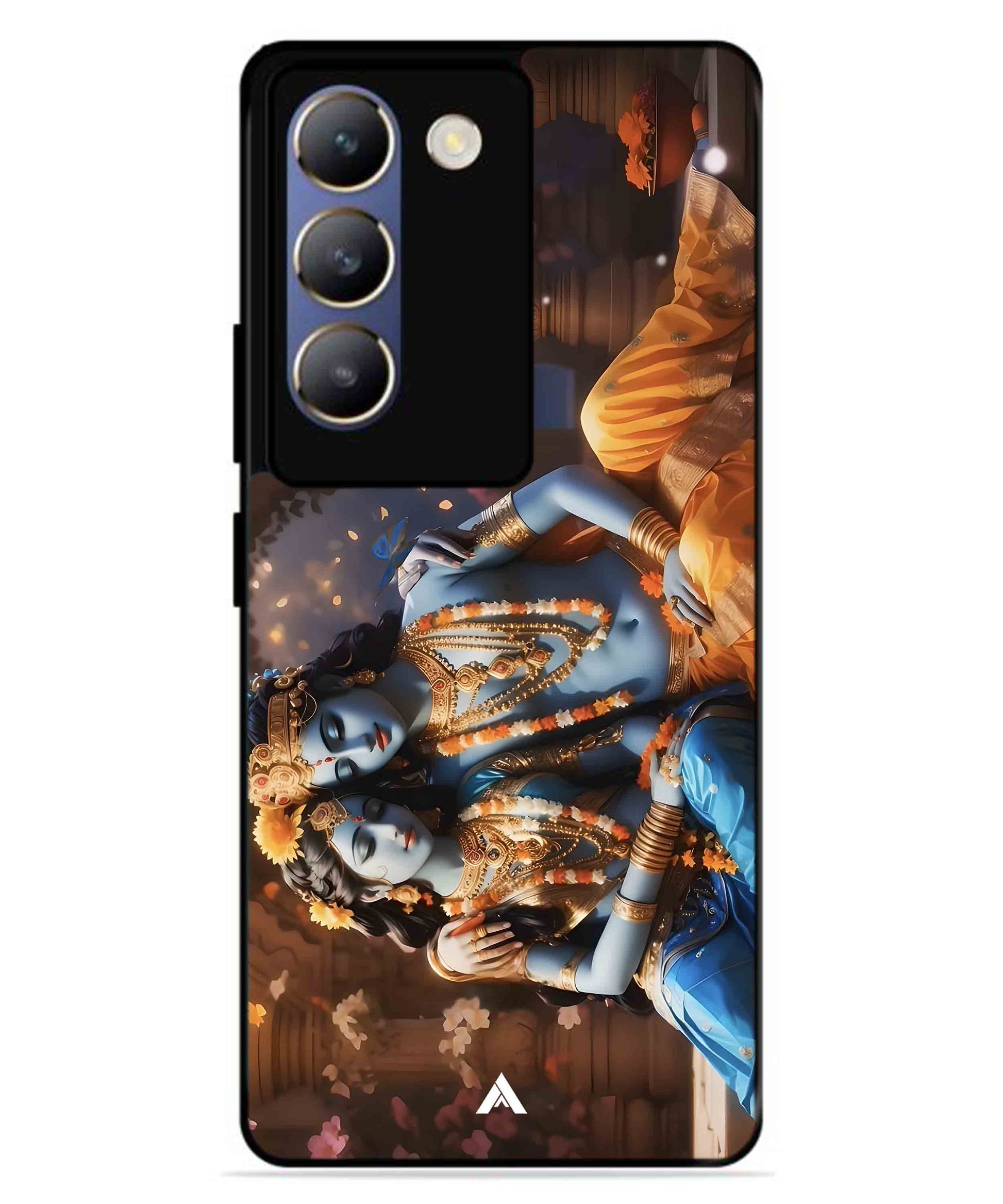 Krishna Radha Metal Back Cover Phone Case for Vivo T3