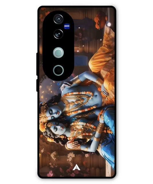Krishna Radha Metal Back Cover Phone Case for Vivo T3 Ultra