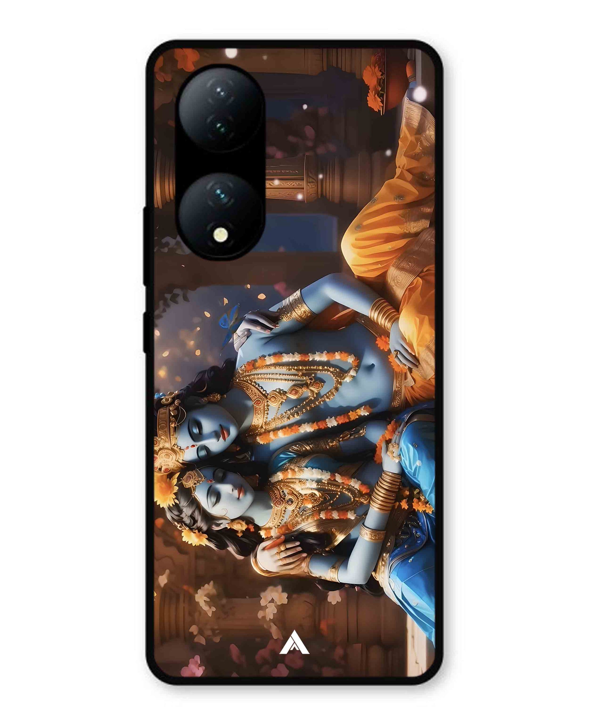 Krishna Radha Metal Back Cover Phone Case for Vivo Y100a
