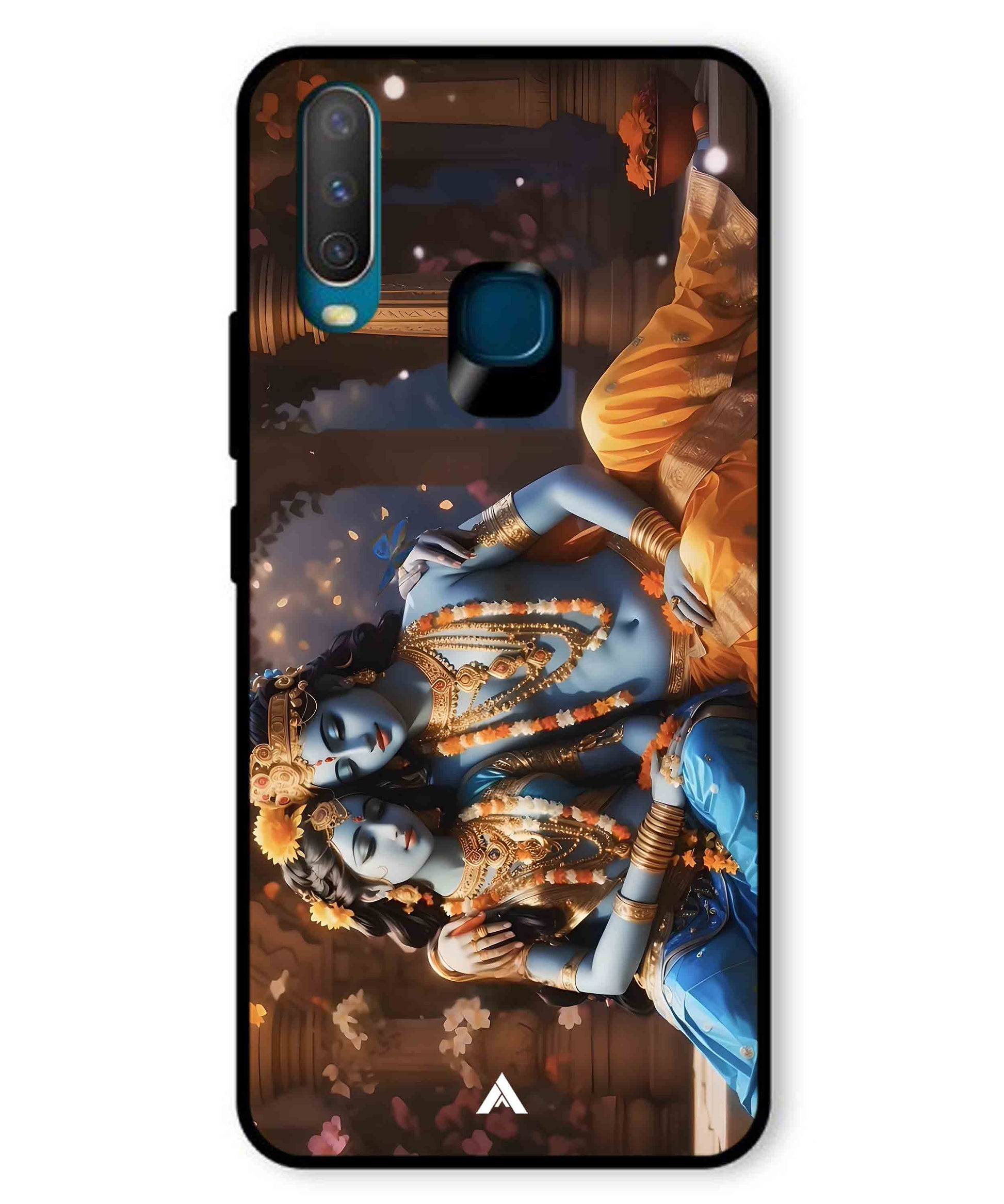Krishna Radha Metal Back Cover Phone Case for Vivo Y15