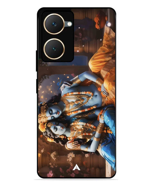 Krishna Radha Metal Back Cover Phone Case for Vivo Y18e