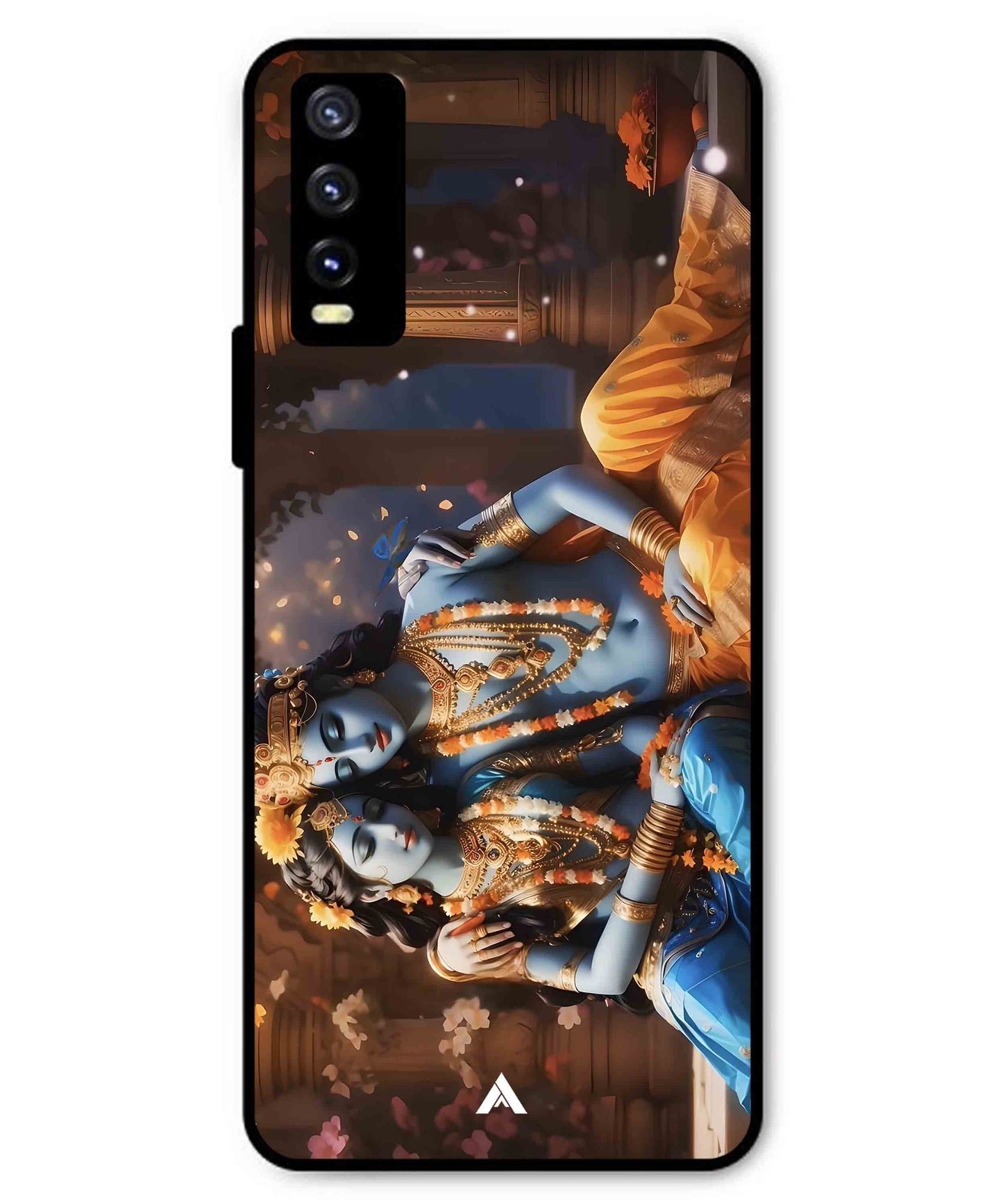 Krishna Radha Metal Back Cover Phone Case for Vivo Y20