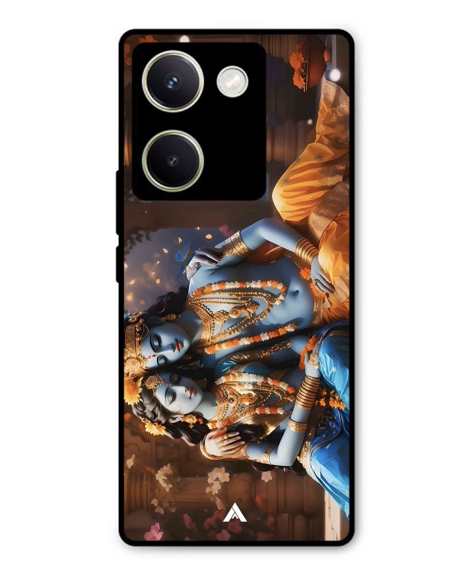 Krishna Radha Metal Back Cover Phone Case for Vivo Y200 Pro
