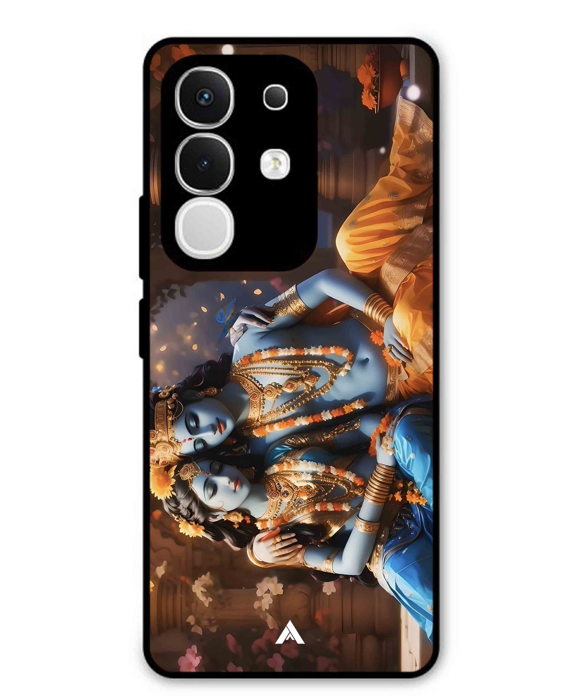 Krishna Radha Metal Back Cover Phone Case for Vivo Y29 4G