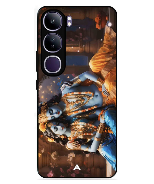 Krishna Radha Metal Back Cover Phone Case for Vivo Y300