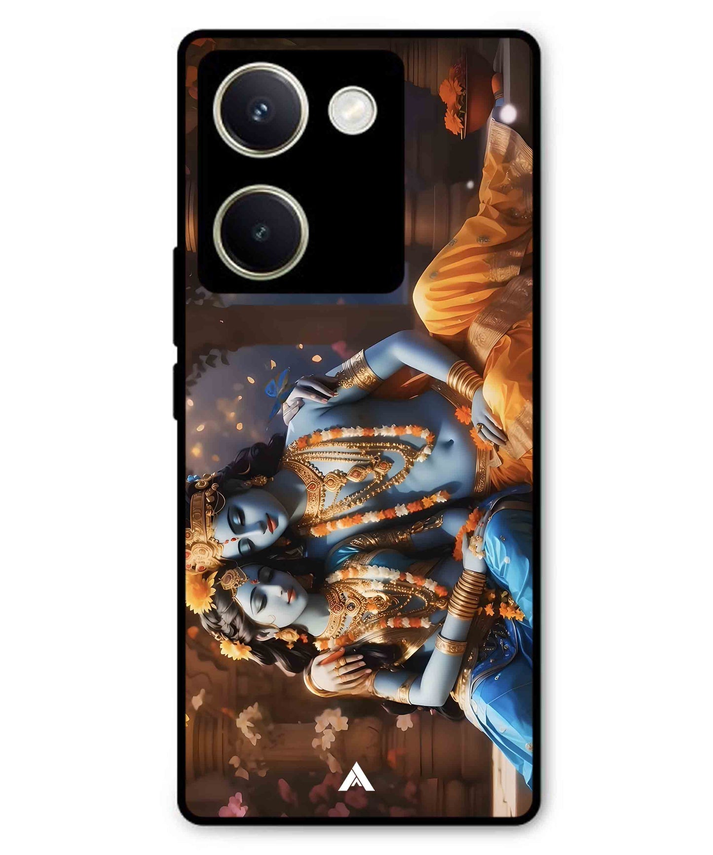 Krishna Radha Metal Back Cover Phone Case for Vivo Y300 Plus