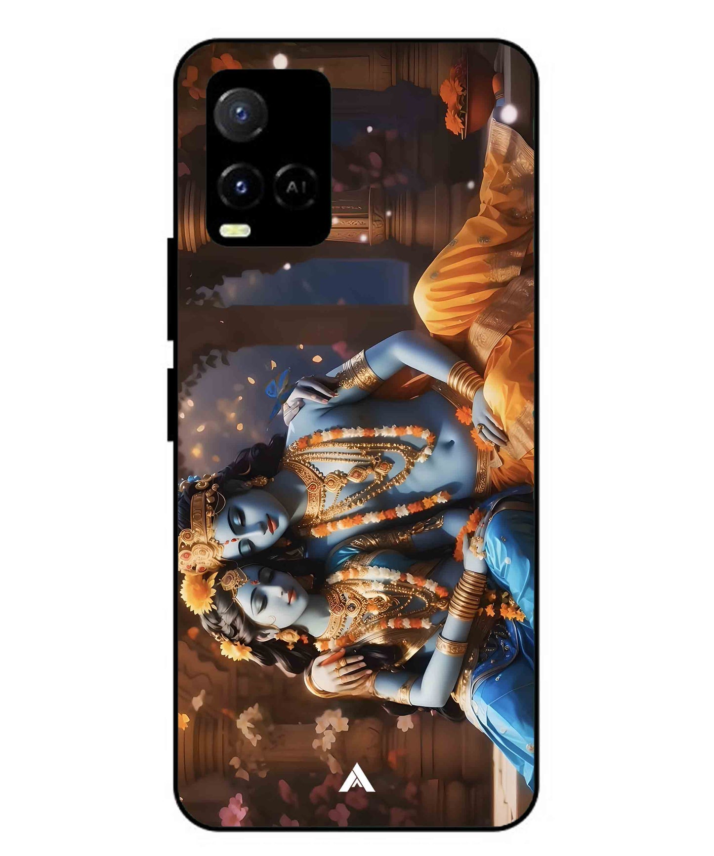 Krishna Radha Metal Back Cover Phone Case for Vivo Y36