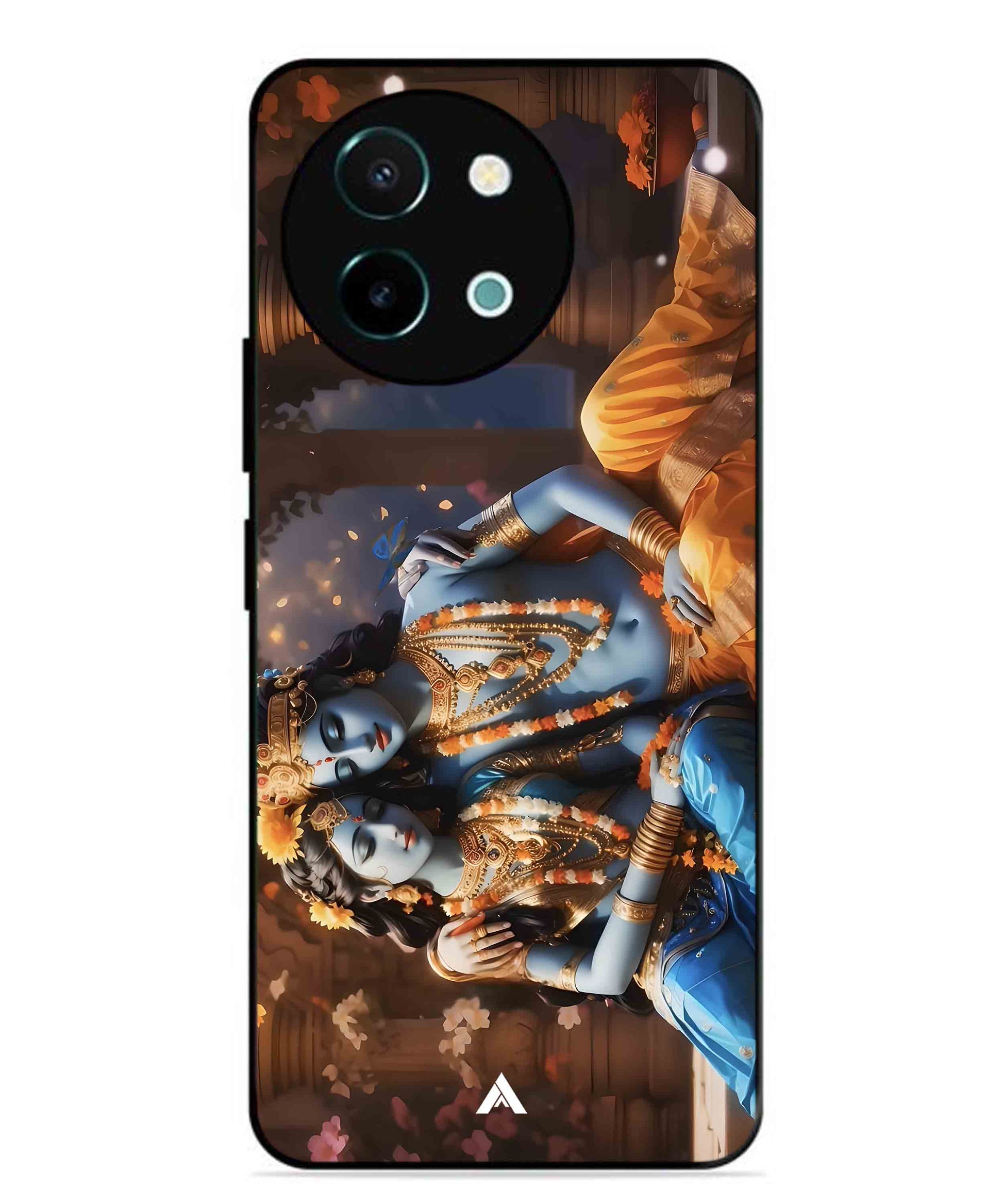 Krishna Radha Metal Back Cover Phone Case for Vivo Y58