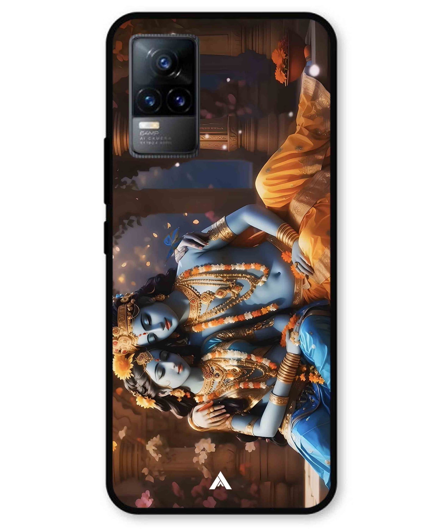 Krishna Radha Metal Back Cover Phone Case for Vivo Y73