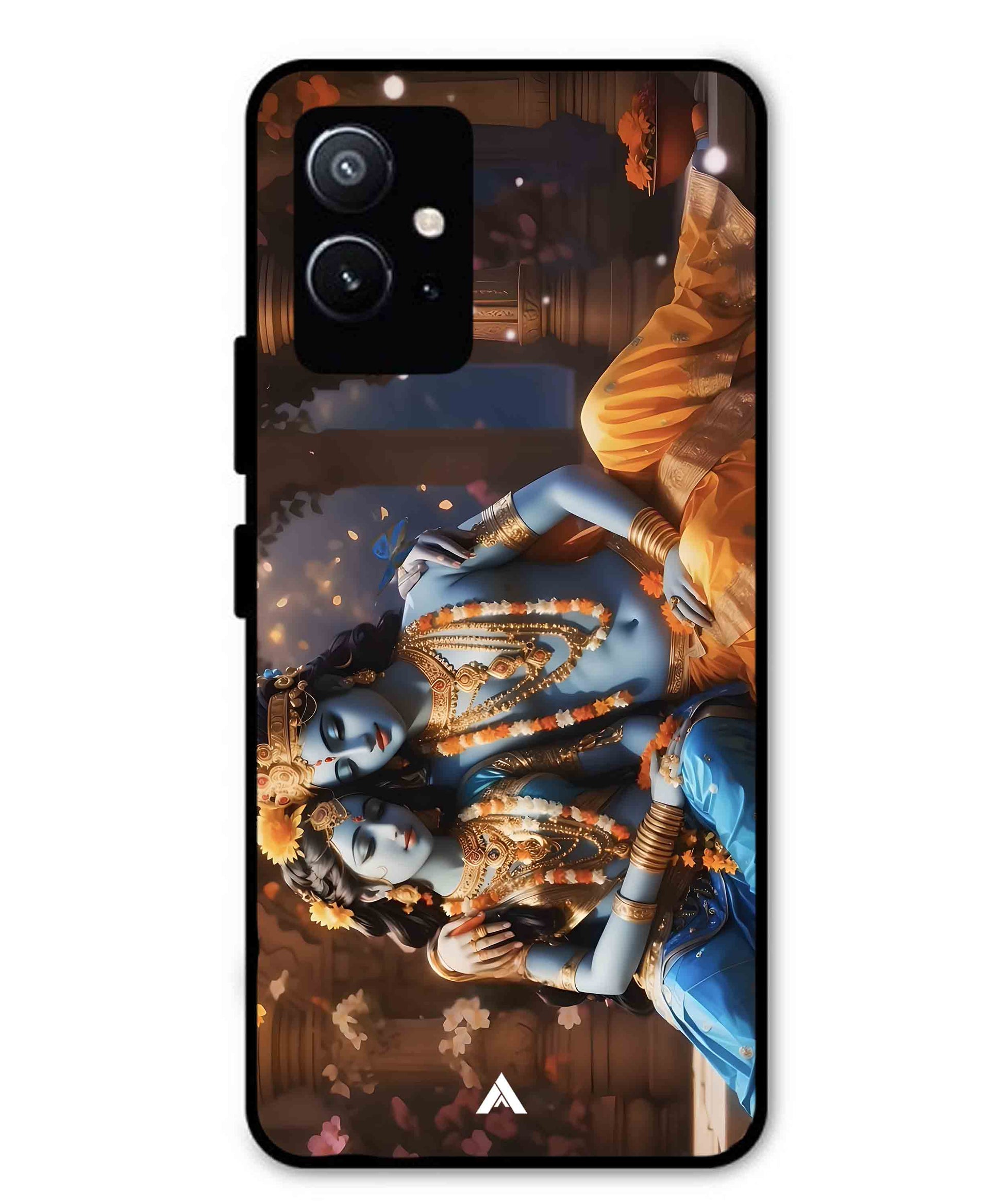 Krishna Radha Metal Back Cover Phone Case for Vivo Y75 5G