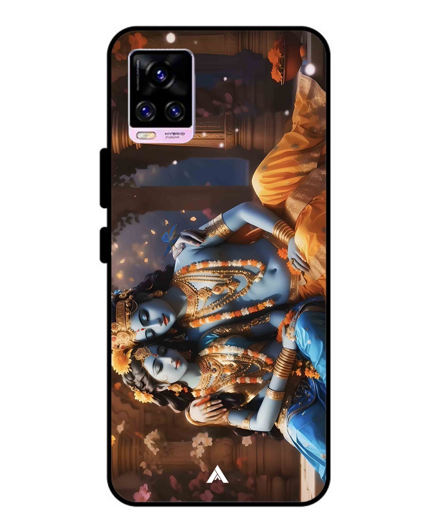 Krishna Radha Metal Back Cover Phone Case for Vivo v20 Pro