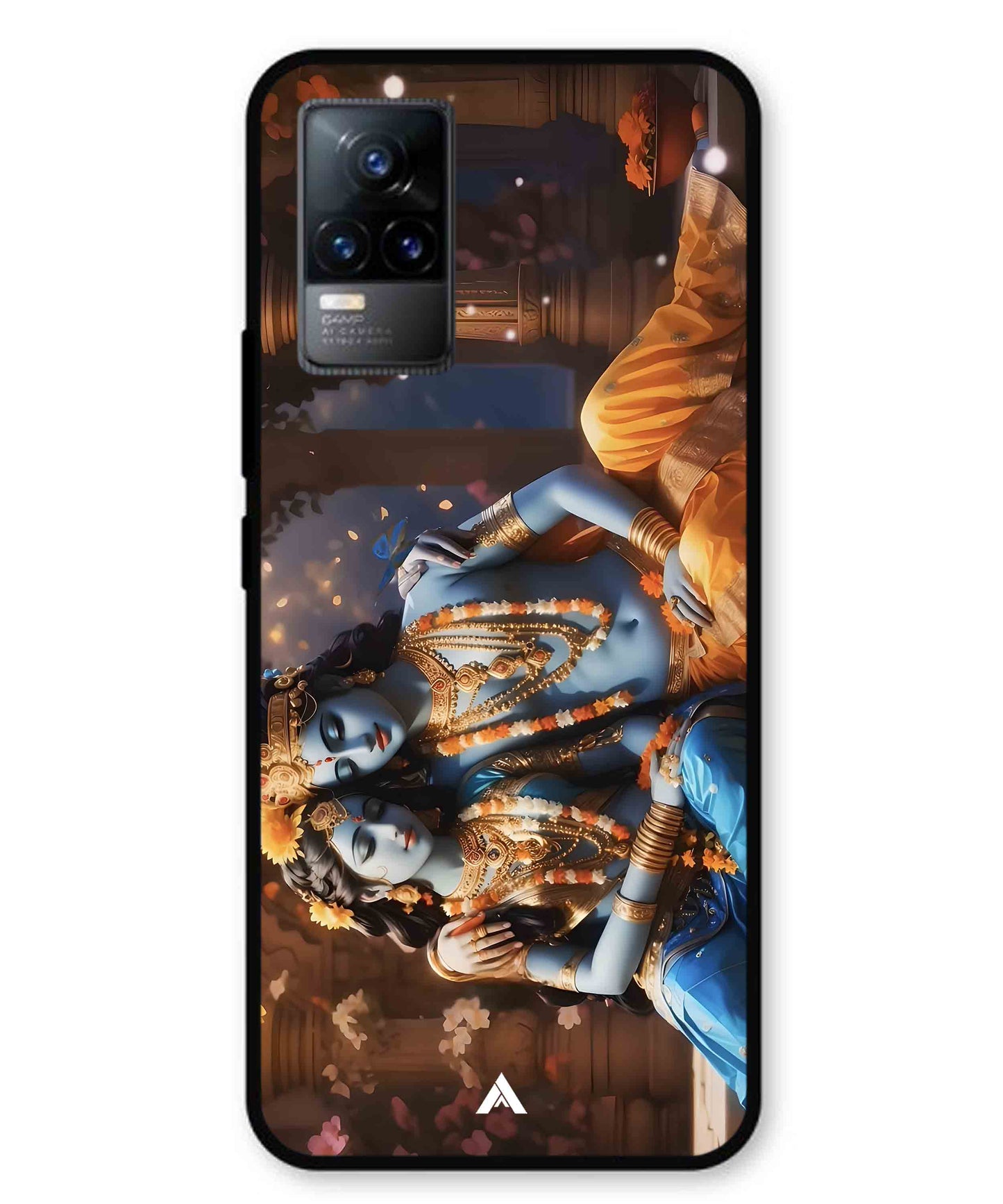 Krishna Radha Metal Back Cover Phone Case for Vivo v21e 4G