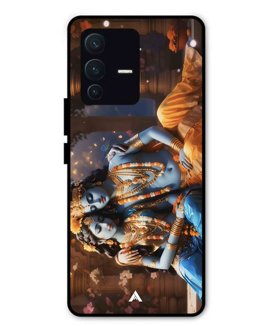 Krishna Radha Metal Back Cover Phone Case for Vivo v23 Pro