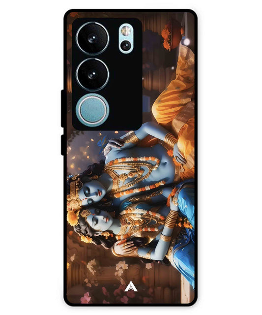 Krishna Radha Metal Back Cover Phone Case for Vivo v29