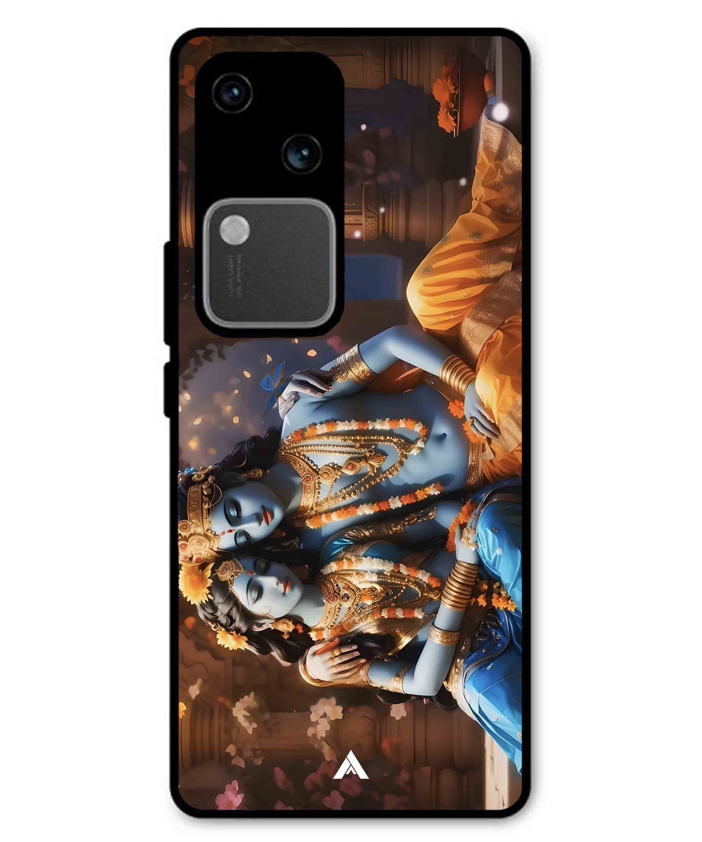 Krishna Radha Metal Back Cover Phone Case for Vivo v30