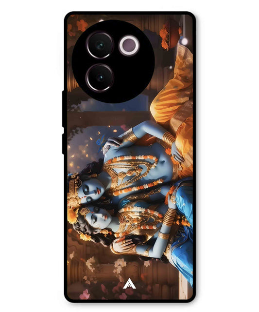 Krishna Radha Metal Back Cover Phone Case for Vivo v30e