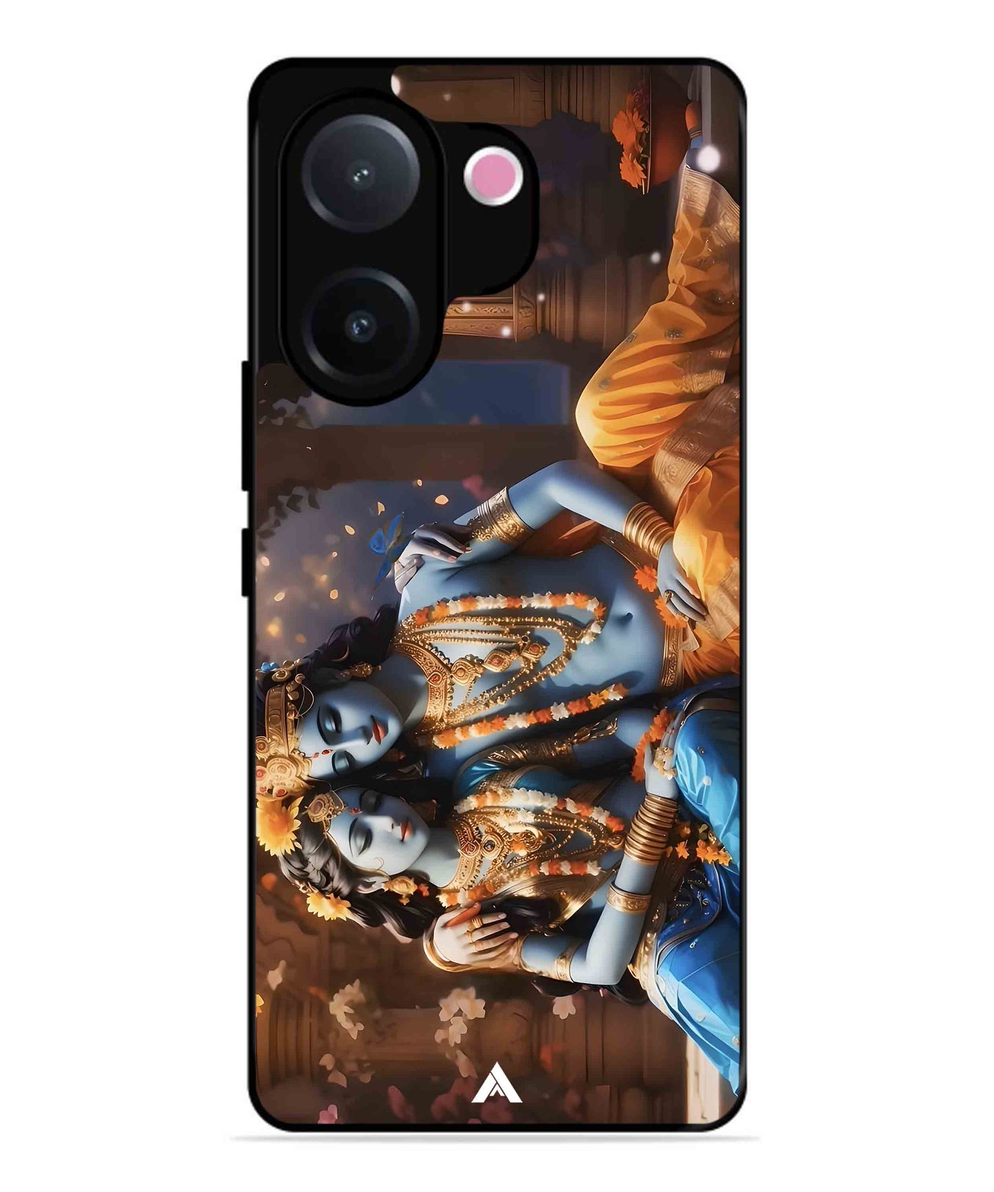 Krishna Radha Metal Back Cover Phone Case for Vivo v60e