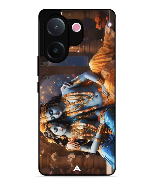 Krishna Radha Metal Back Cover Phone Case for Vivo v60e