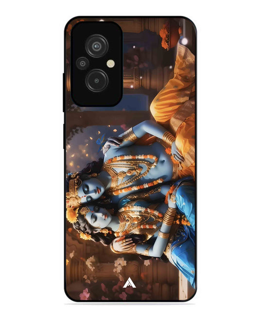 Krishna Radha Metal Back Cover Phone Case for Xiaomi Redmi 11 Prime 4G
