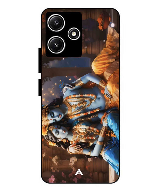 Krishna Radha Metal Back Cover Phone Case for Xiaomi Redmi 12 5G