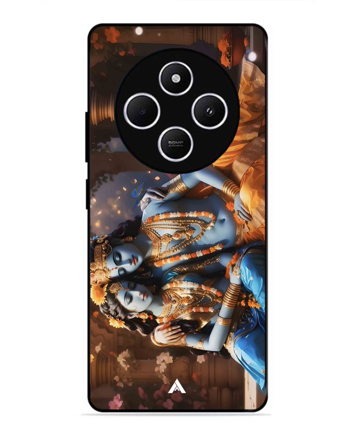 Krishna Radha Metal Back Cover Phone Case for Xiaomi Redmi 14C