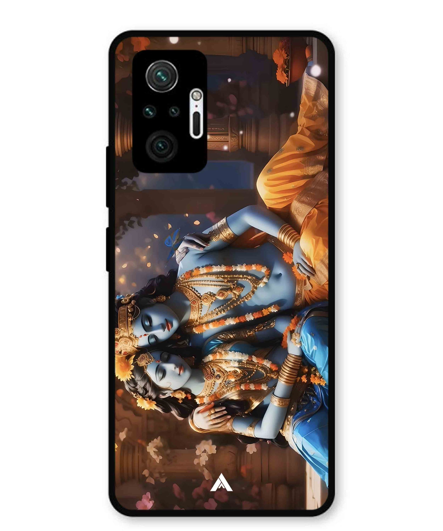 Krishna Radha Metal Back Cover Phone Case for Xiaomi Redmi Note 10 Lite