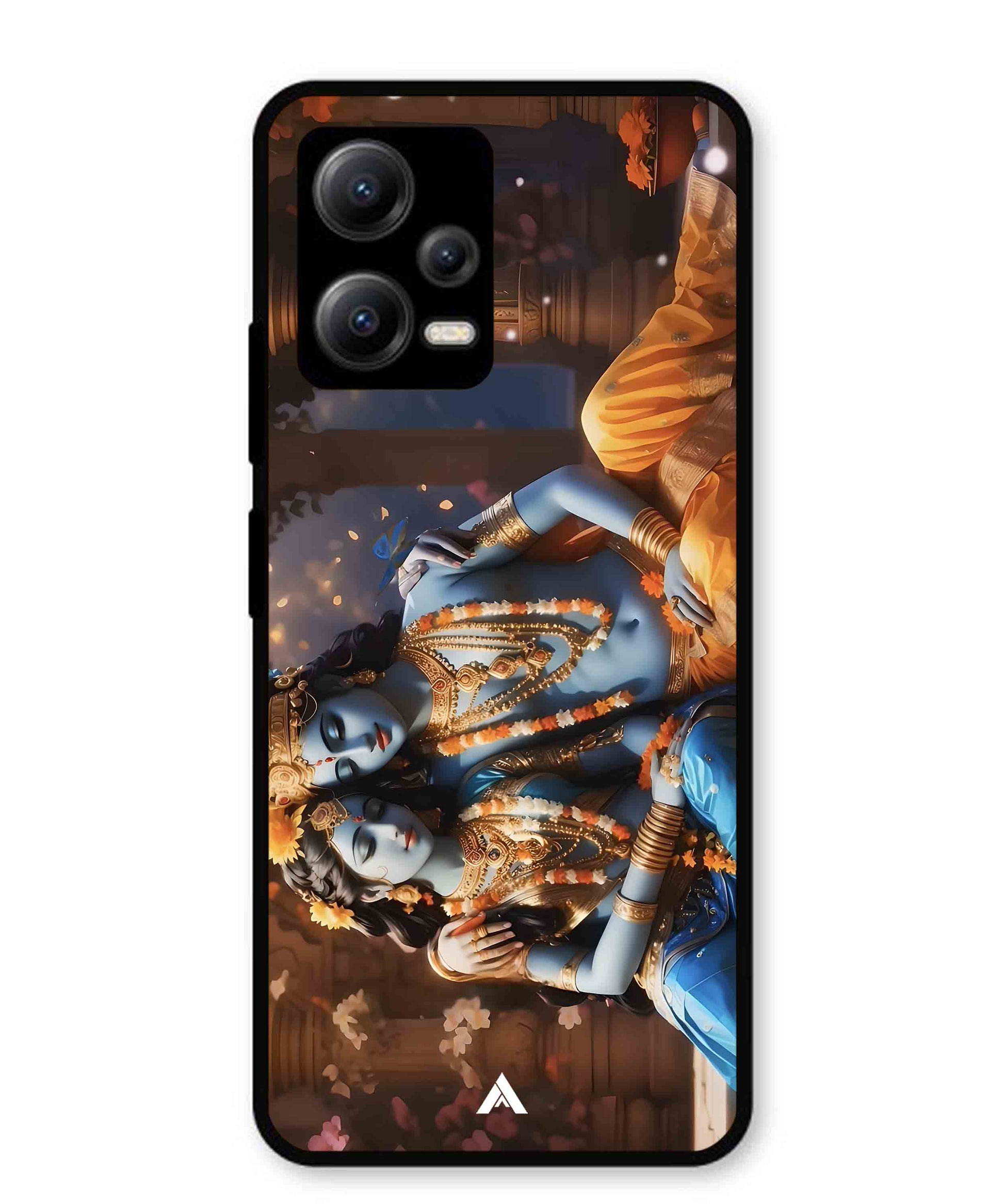 Krishna Radha Metal Back Cover Phone Case for Xiaomi Redmi Note 12 5G