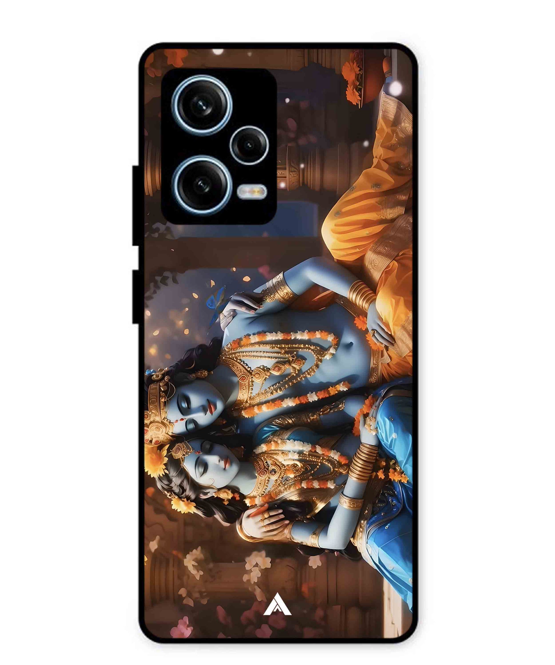 Krishna Radha Metal Back Cover Phone Case for Xiaomi Redmi Note 12 Pro