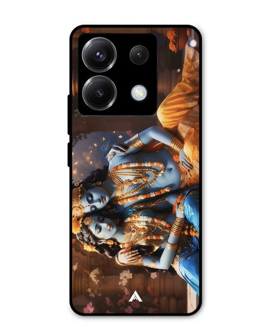 Krishna Radha Metal Back Cover Phone Case for Xiaomi Redmi Note 13