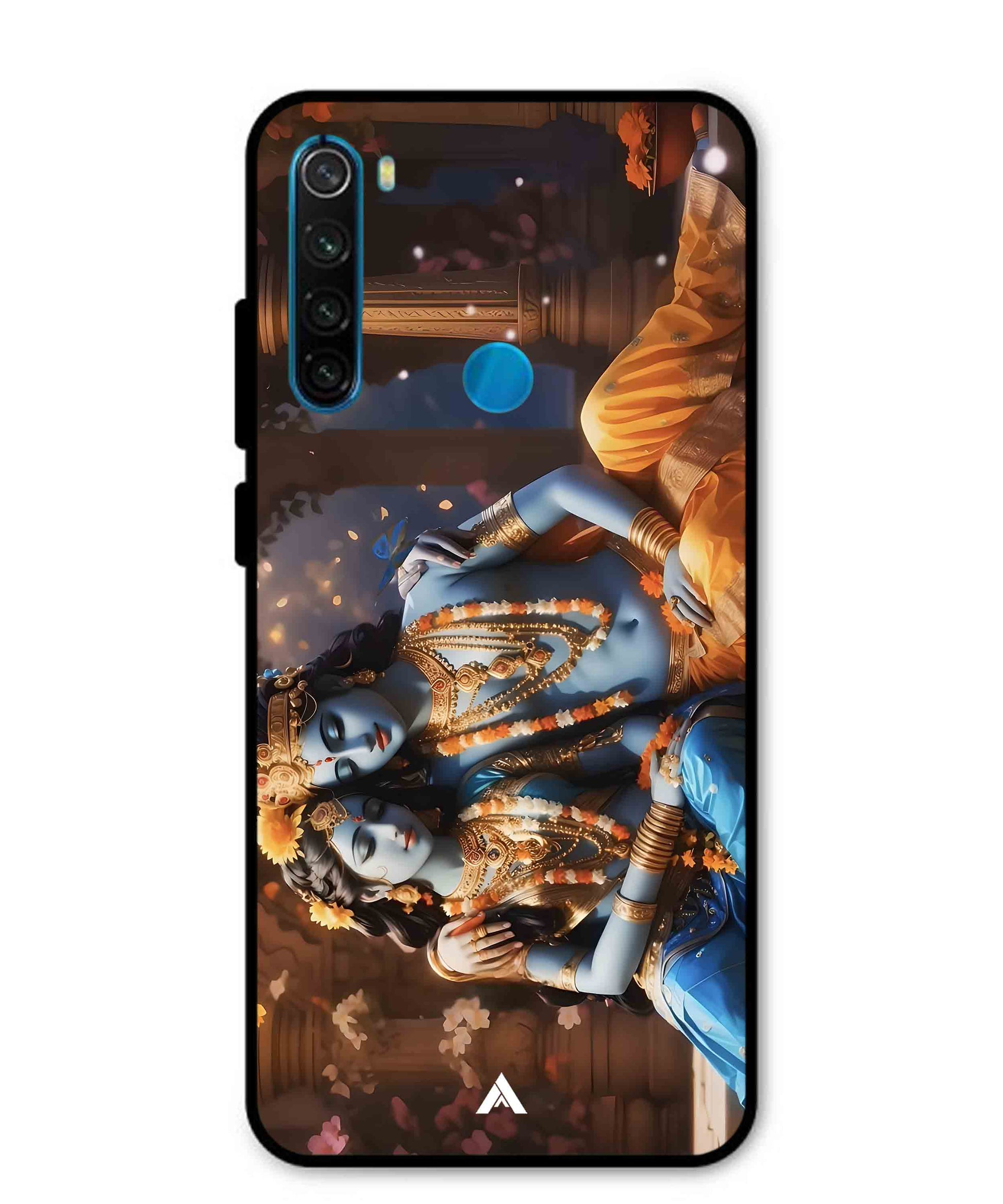 Krishna Radha Metal Back Cover Phone Case for Xiaomi Redmi Note 8