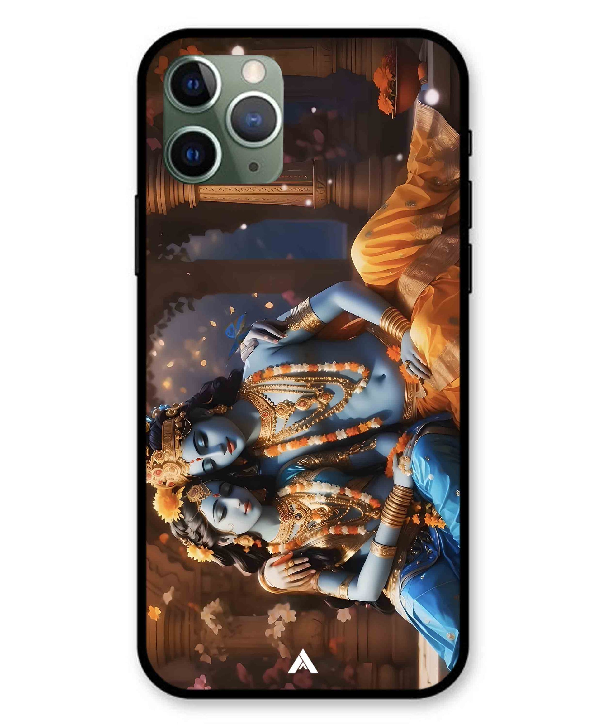 Krishna Radha Metal Back Cover Phone Case for iPhone 11 Pro