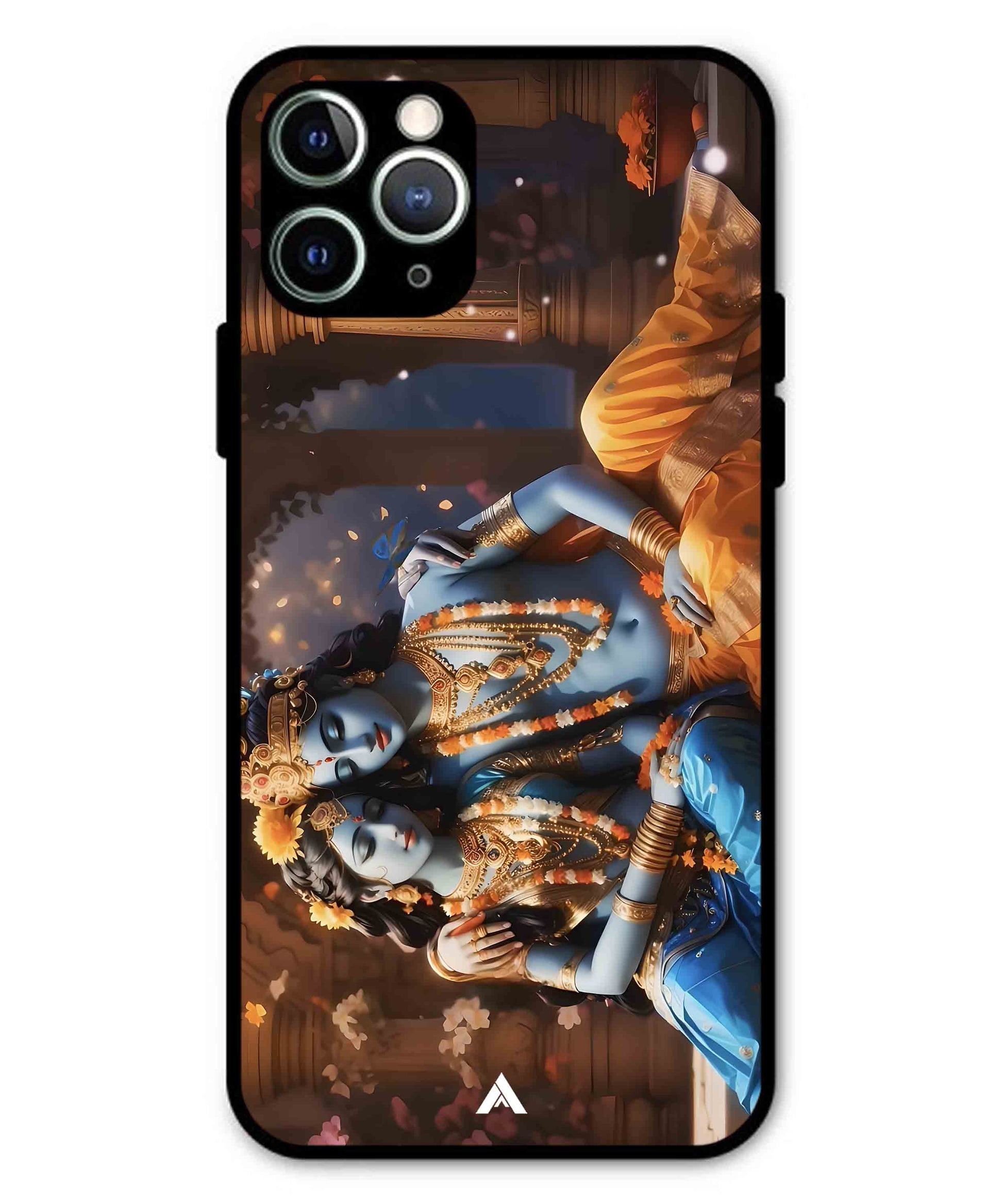 Krishna Radha Metal Back Cover Phone Case for iPhone 11 Pro Max