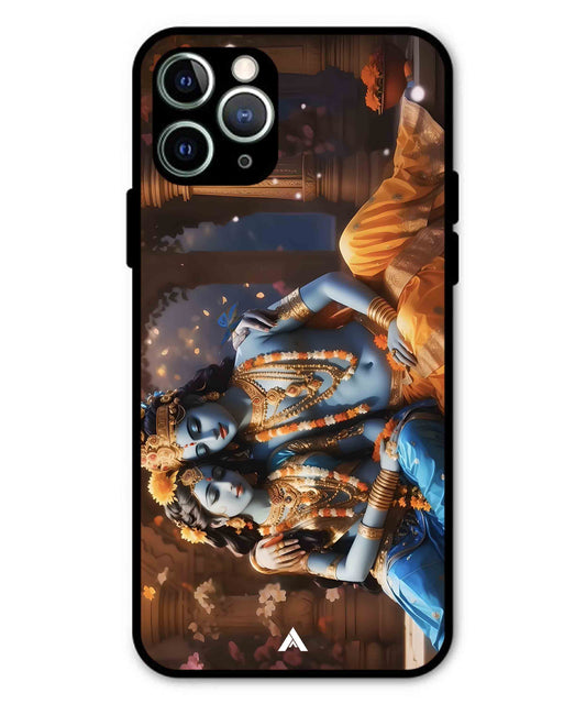 Krishna Radha Metal Back Cover Phone Case for iPhone 11 Pro Max