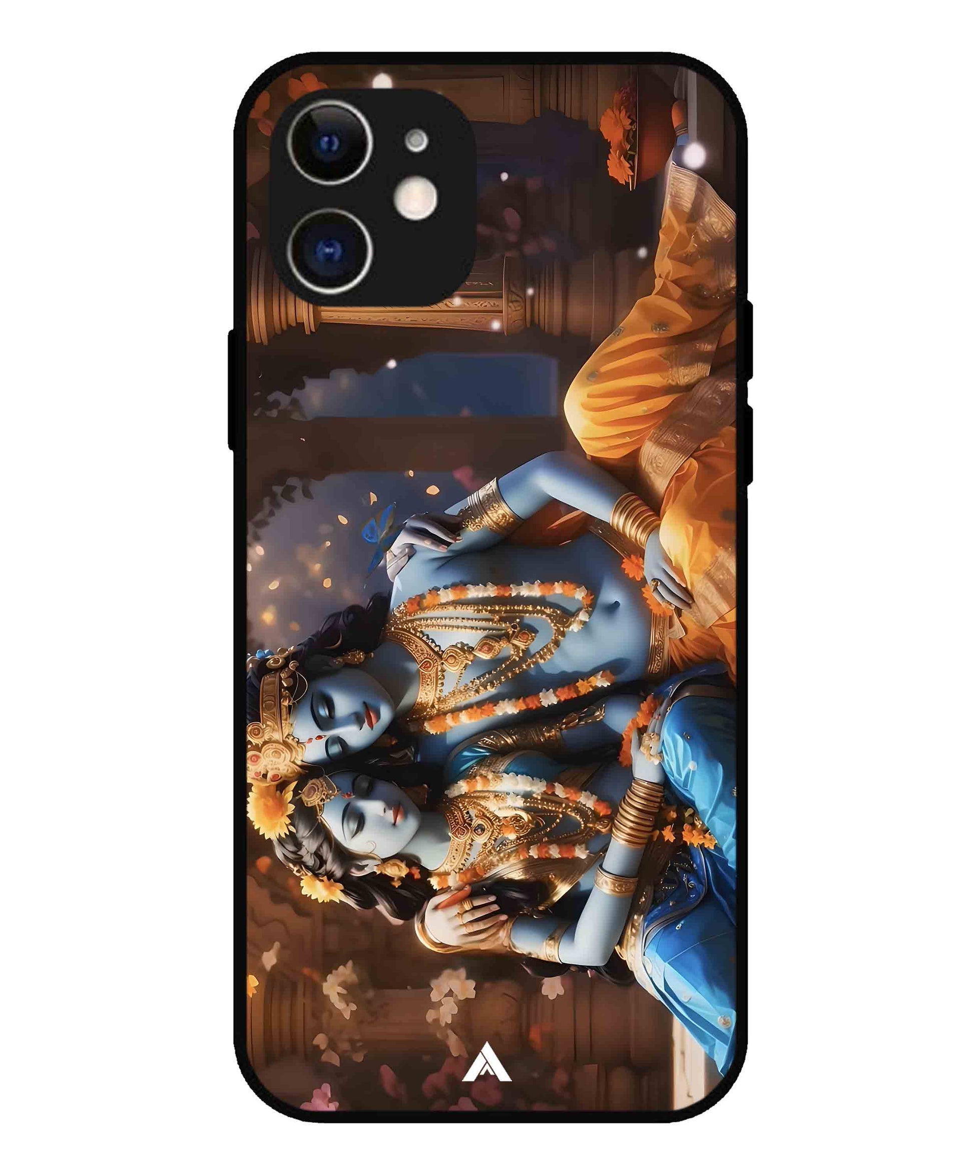 Krishna Radha Metal Back Cover Phone Case for iPhone 12