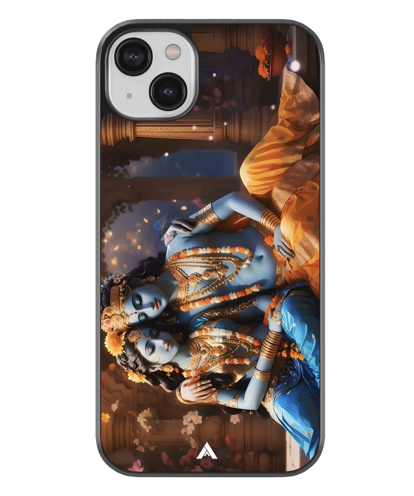 Krishna Radha Metal Back Cover Phone Case for iPhone 13