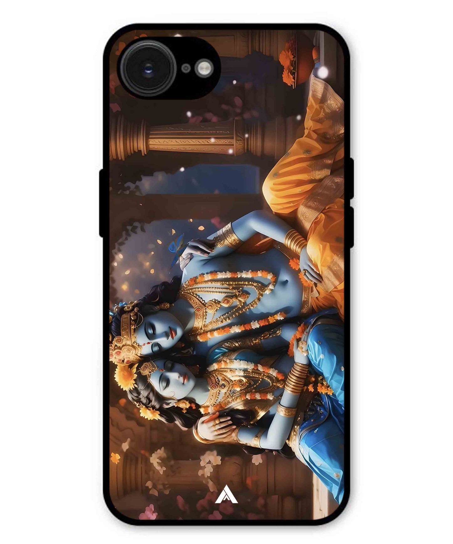 Krishna Radha Metal Back Cover Phone Case for iPhone 16e