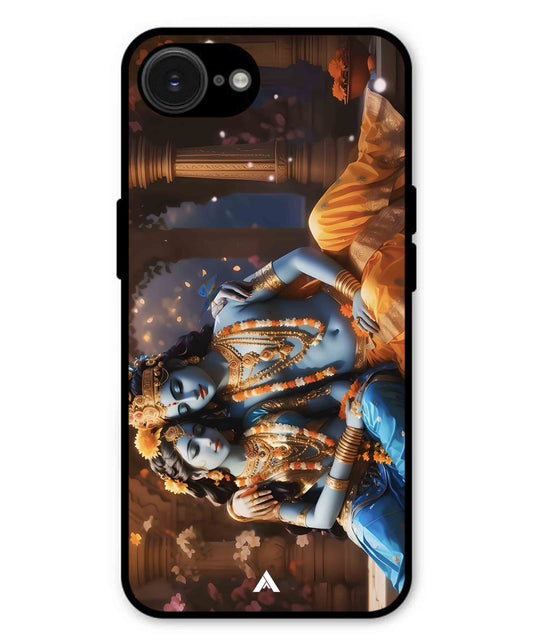 Krishna Radha Metal Back Cover Phone Case for iPhone 16e