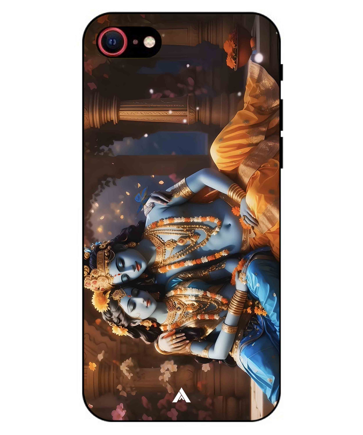 Krishna Radha Metal Back Cover Phone Case for iPhone 8