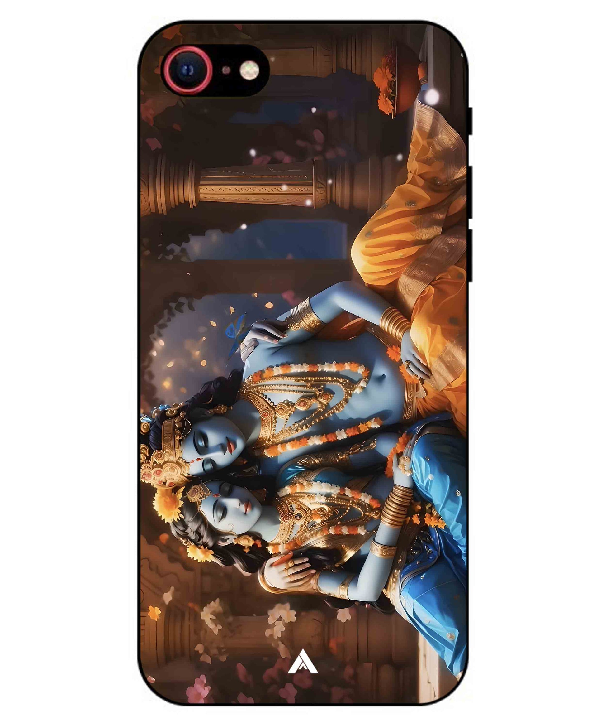 Krishna Radha Metal Back Cover Phone Case for iPhone 8