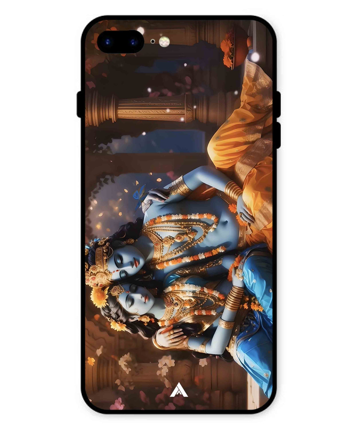 Krishna Radha Metal Back Cover Phone Case for iPhone 8 Plus