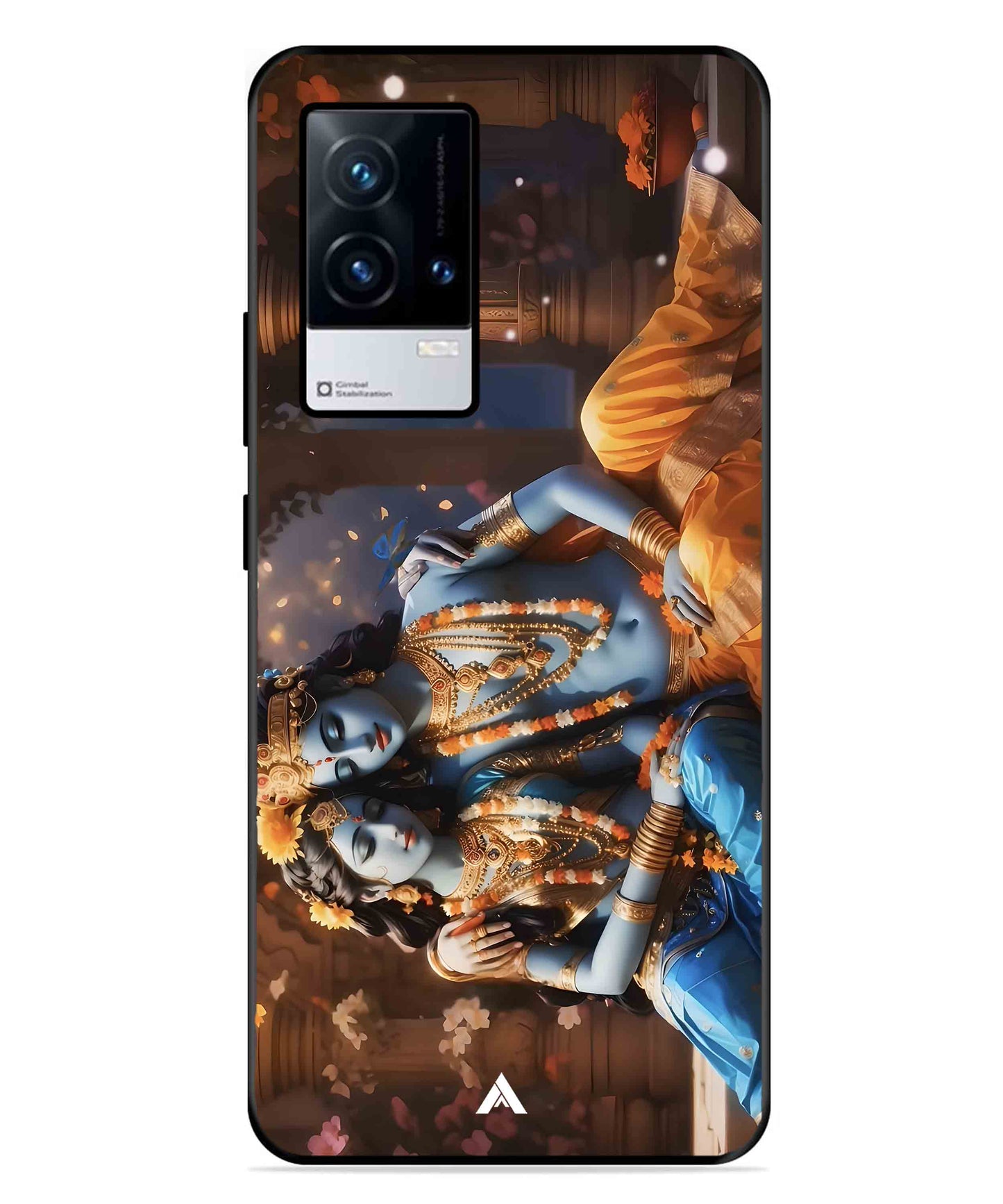 Krishna Radha Metal Back Cover Phone Case for iQOO 8