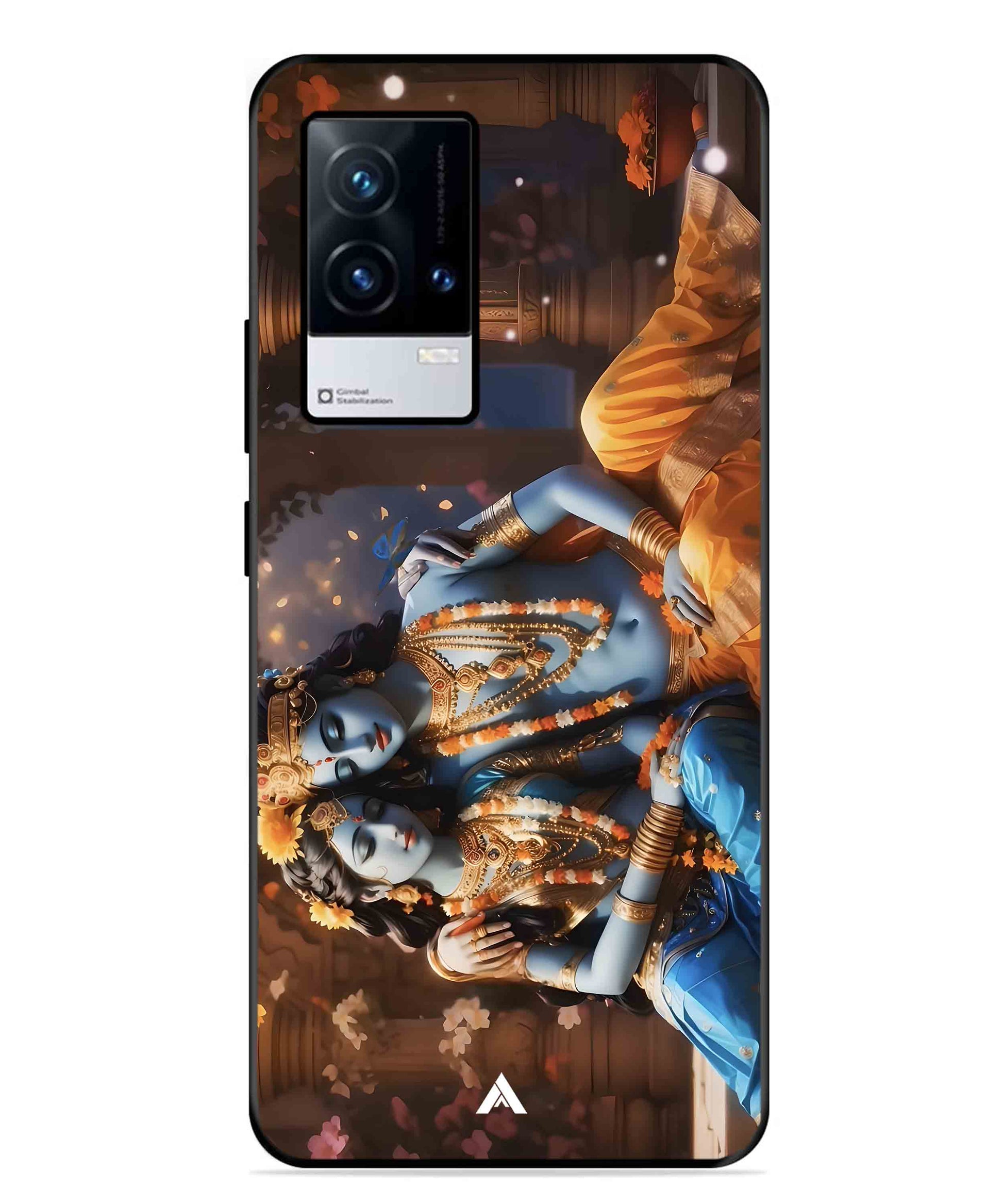 Krishna Radha Metal Back Cover Phone Case for iQOO 9