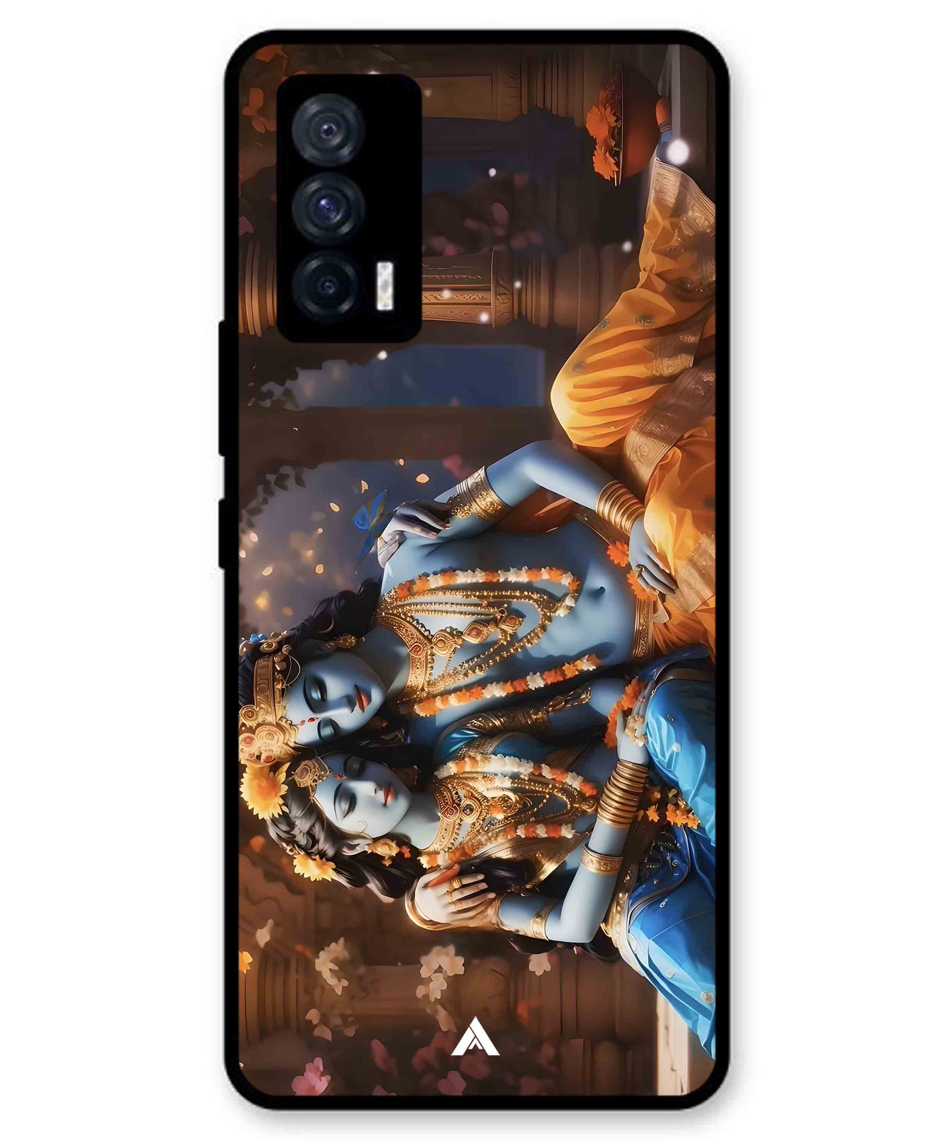 Krishna Radha Metal Back Cover Phone Case for iQOO Neo 5