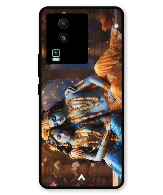 Krishna Radha Metal Back Cover Phone Case for iQOO Neo 7 Pro