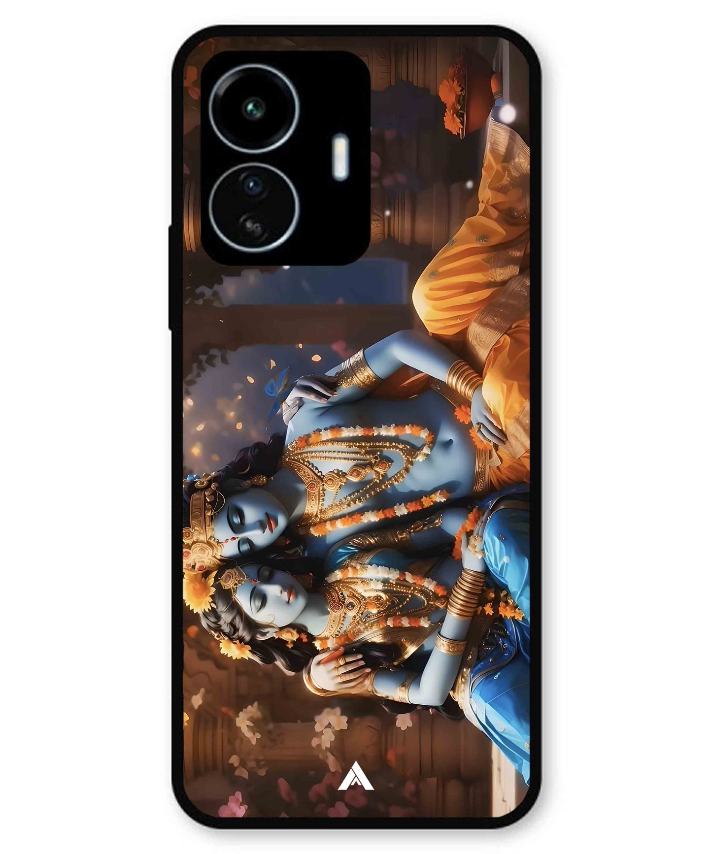 Krishna Radha Metal Back Cover Phone Case for iQOO Z6 Lite