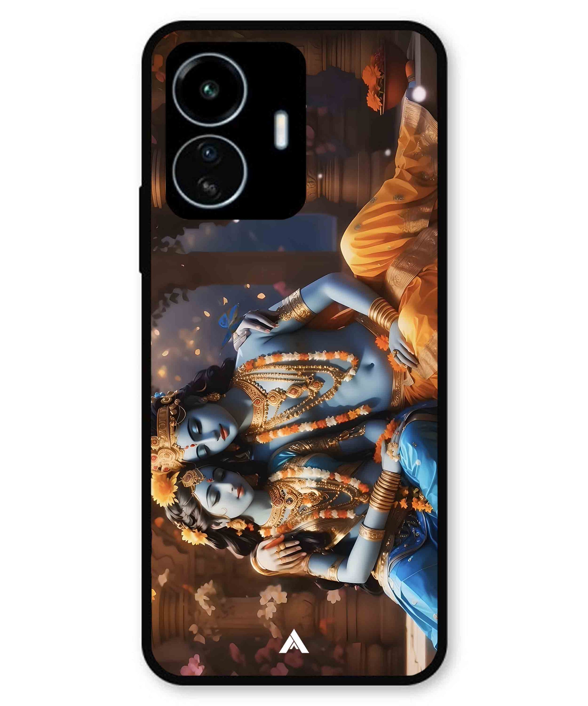 Krishna Radha Metal Back Cover Phone Case for iQOO Z6 Lite