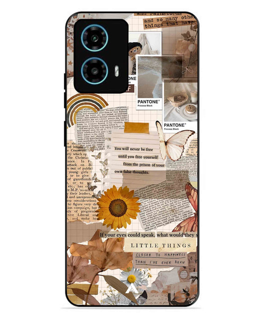 Little Things Metal Back Cover Phone Case for Moto G34