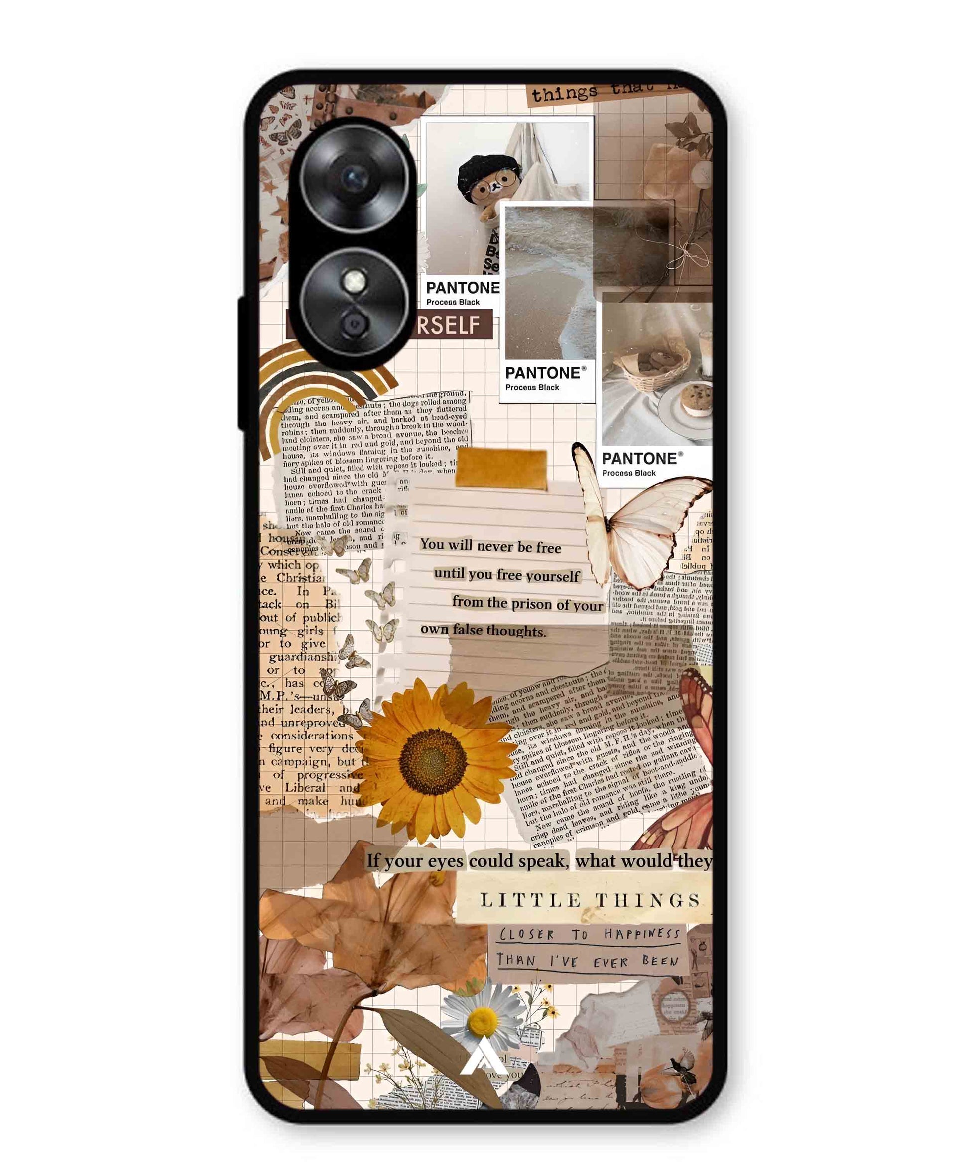 Little Things Metal Back Cover Phone Case for Oppo A17