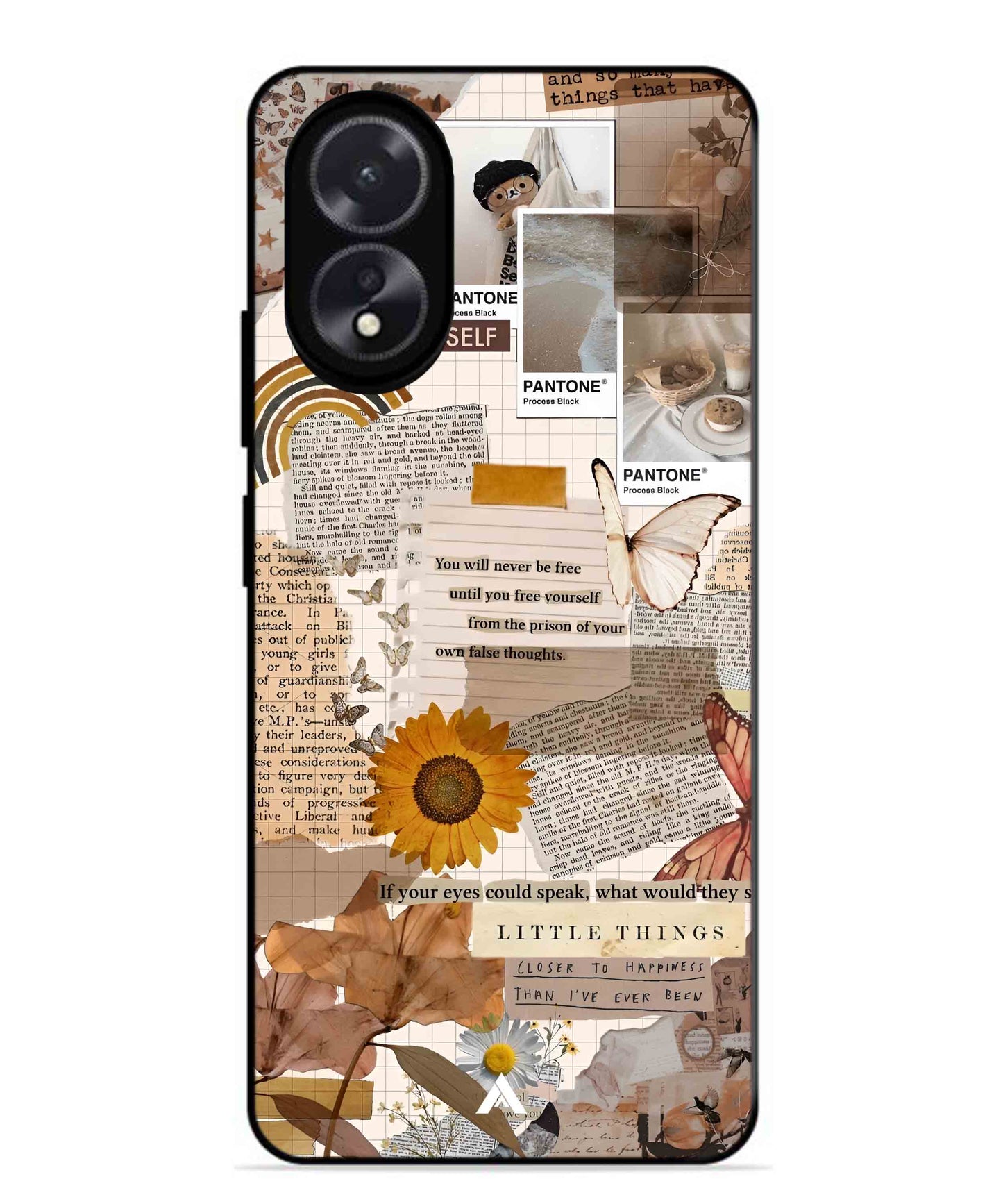 Little Things Metal Back Cover Phone Case for Oppo A38